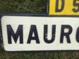 Oud Frans emaille wegwijzer Mauroux D5