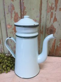 Brocante mintgroene koffiekan