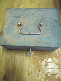 Old metal (money) box with key