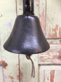 Brocante cast iron wall bell duck
