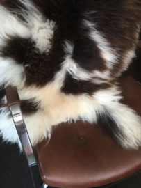 Groot schapenvacht Bruin/wit