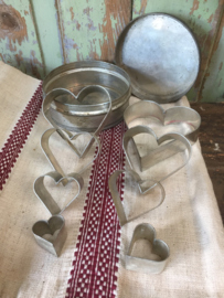 Set brocante hartjes in blik