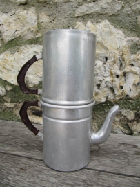 Old aluminium coffee or espresso pot