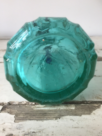Antieke spuitfles facet groen/blauw
