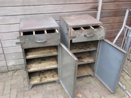 Very old beautiful metal workshop cabinet ***