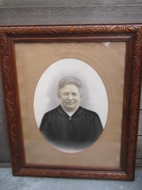 Mooie hele oude eikenhouten lijst met foto