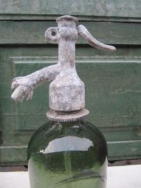 Dark green seltzer soda bottle 1/2 liter