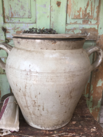 Antieke Franse grote aardewerk pot