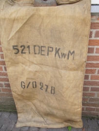 Old burlap sack in the Belgian army in 1953