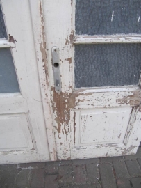 Set of 2 french old wooden doors with glass