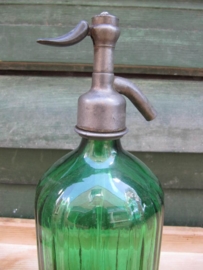 Seltzer soda bottle dark green