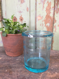 Old glass jar in blue