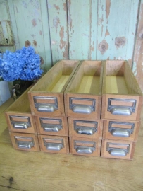 Old wooden boxes with recessed handle