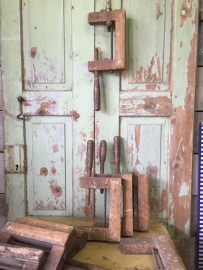 Antieke houten (lijm) klem