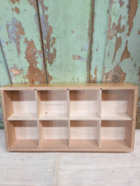 Vintage houten kist/bak 8 vaks