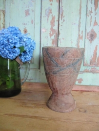 Brocante houten vaas