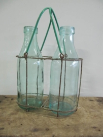 Old bottle rack for 2 bottles