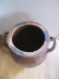 Old large stoneware flower or sauerkraut pot
