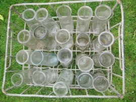 Metal old crate with 20 special half-liter bottles