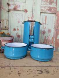 Brocante emaille pannen set