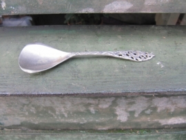 Brocante zilverkleurige suikerlepel