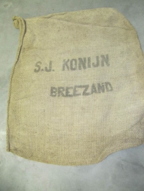 Oude jute zak met opschrift