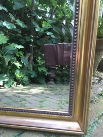 Brocante spiegel met geslepen glas