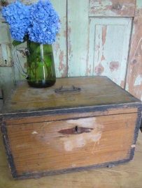 Old wooden box with lid