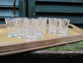 French brocante shot glasses set of 6 pieces