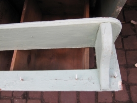 Brocante Franse mintgroene boeren regaal
