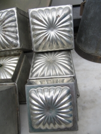 French Brocante metal tins / pudding form