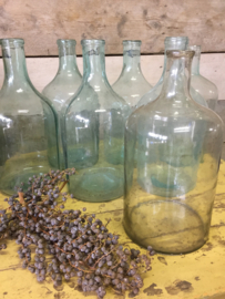 Old bottle with small neck green/clear
