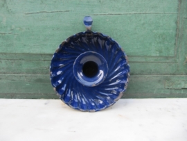 Oude Frans brocante donkerblauwe emaille blaker
