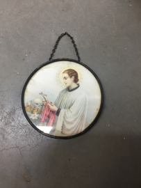 Antiek rond lijstje met glas