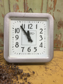 Clock, square, with metal edge