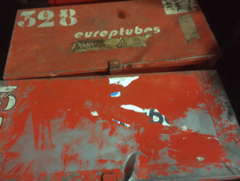 Industrial metal box with fun numbers red / orange