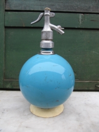 Old beautiful bulbous blue seltzer bottle