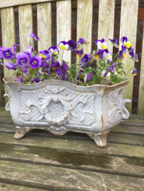Oude gietijzeren jardinière