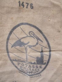 Jute zak met opschrift Sel de Potasse
