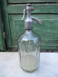 Old seltzer bottle 1 liter with facets