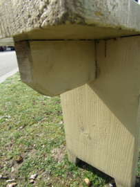 Old  wooden bench, beige
