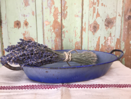 Brocante emaille ovale braadslee
