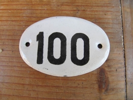 Enamel oval number plates