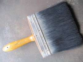 Beautiful very old wooden broad paintbrush