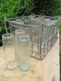 Metal old crate with 20 special half-liter bottles