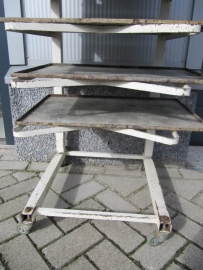 Old metal cart for 10 trays