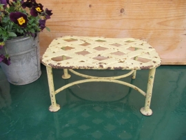 French antique metal plant table or step with rivets