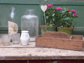 Beautiful brocante glass jar or bowl