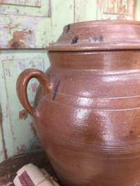 Antieke Franse grote aardewerk pot