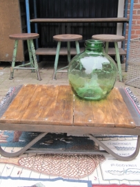 Table of old black metal pallet
